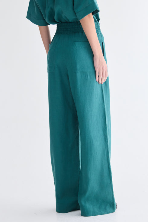 CALÇA PANTALONA ELÁSTICO VERDE ESCURO